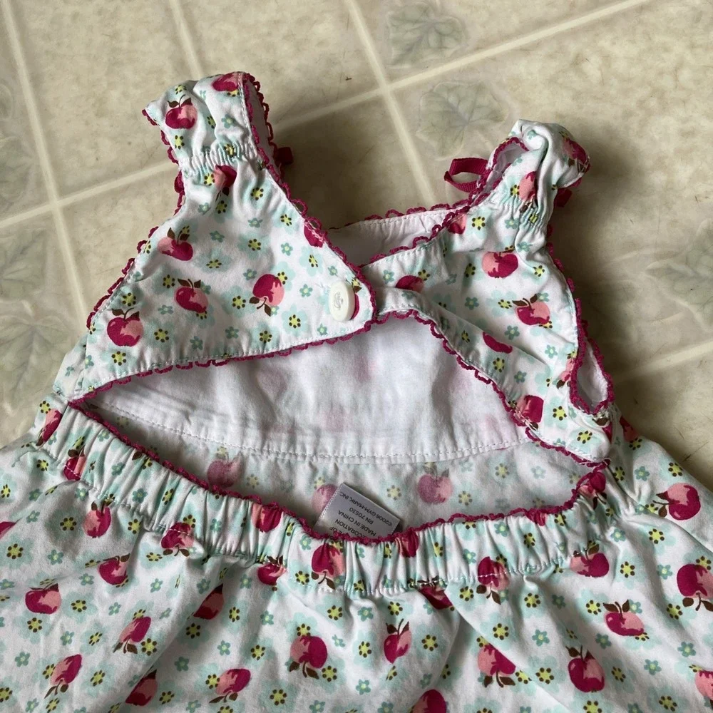 Vintage Gymboree 2007 CANDY APPLE Summer Flower Open BACK SunDress 18 - 24 month